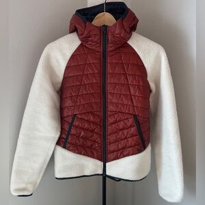 Mountain Hardwear Altius Hybrid Hooded Jacket XS | Insulated Fleece | Red Cream